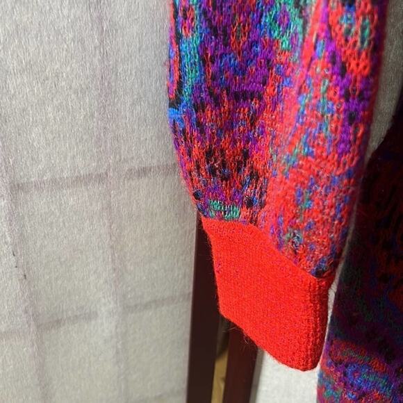 ESCADA BY MARGARETHA LEV‎ MOHAIR BLEND PAISLEY CHUNKY VINTAGE SWEATER SIZE 42 - Picture 6 of 15